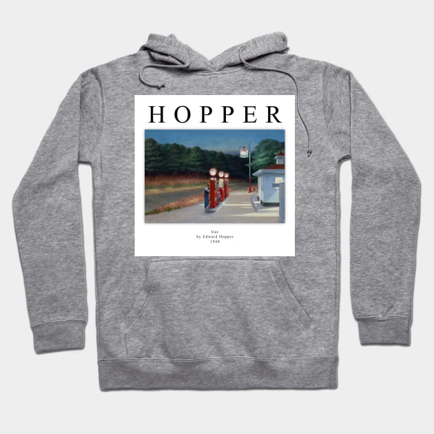 High Resolution Edward Hopper Painting Gas 1940 Hoodie by tiokvadrat